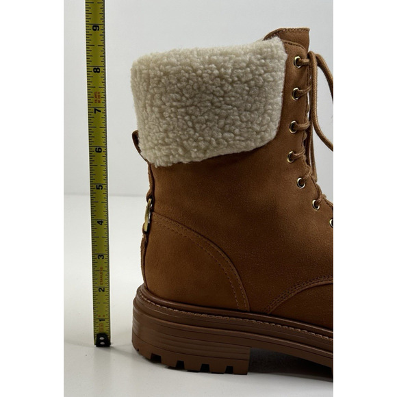 Sam Edelman Aleia Womens Saddle Suede Combat Boots Size 9M Faux Fur New $200 - Picture 9 of 13